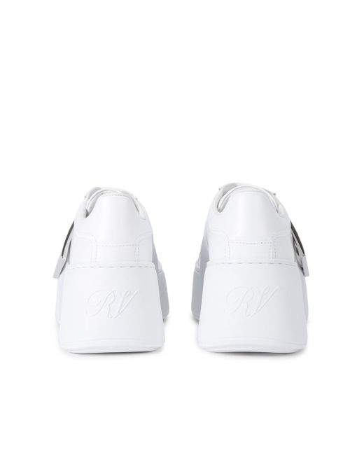 Roger Vivier White Leather Viv Skate Platform Sneakers