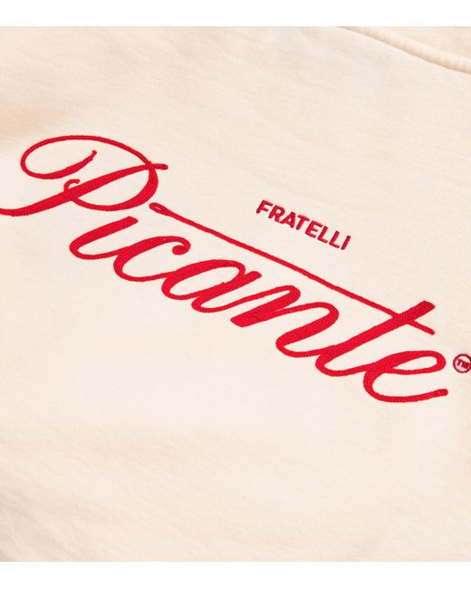 Picante White Organic Cotton Tailor Logo Hoodie for men