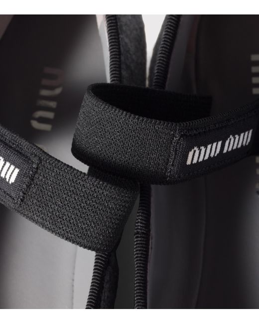 Miu Miu Gray Fleece Ballet Flats