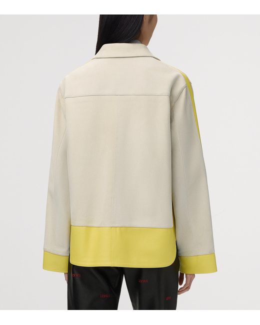 Loewe Natural Suede And Leather Panelled Jacket