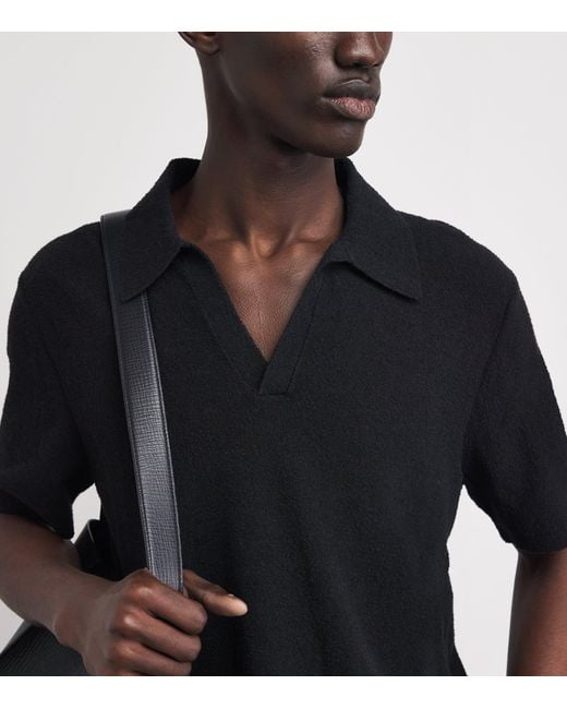 Wax London Black Cotton-Blend Siena Polo Shirt for men