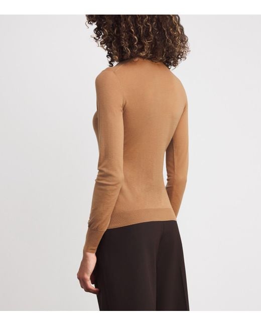 Colombo Brown Kid Wool Crew-Neck Sweater