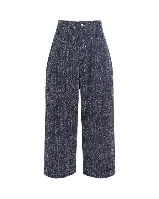 SAGE NATION Denim Speckled Box-Pleat Trousers in Blue for Men | Lyst