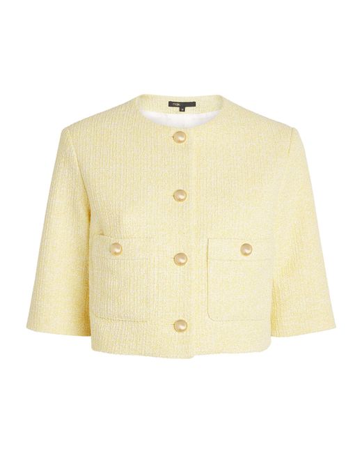Maje Natural Tweed Cropped Jacket