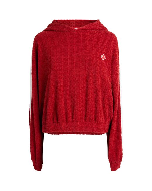 The Upside Red Cropped Collegiate Gia Hoodie