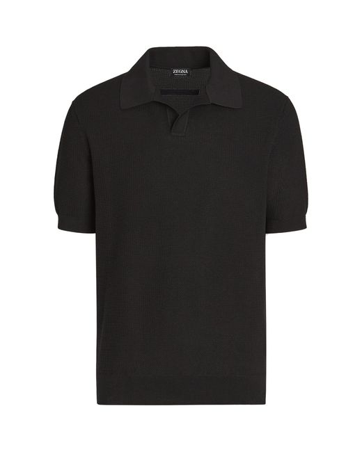 Zegna Black Premium Cotton Polo Shirt for men