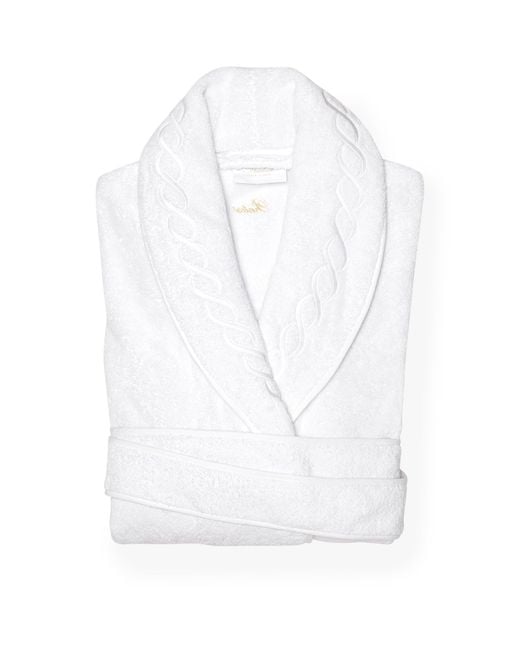 Pratesi White Cotton Treccia Bathrobe
