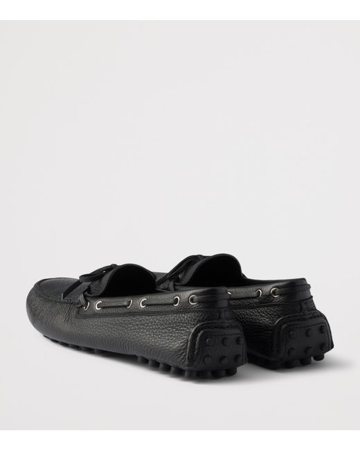 Prada Black Leather Driving Shoe