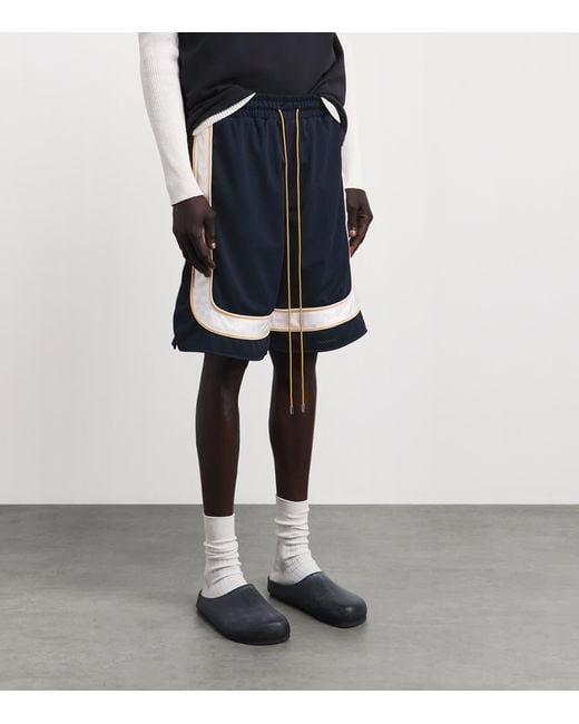 Rhude Blue Mesh Piping Track Shorts for men