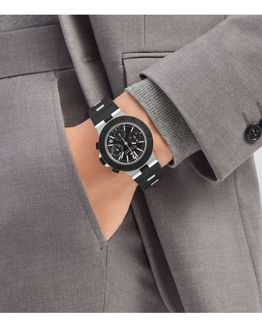 BVLGARI Black Aluminium Titanium Watch 41mm for men