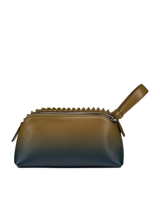 Christian Louboutin Green Funky Leather Travel Pouch for men