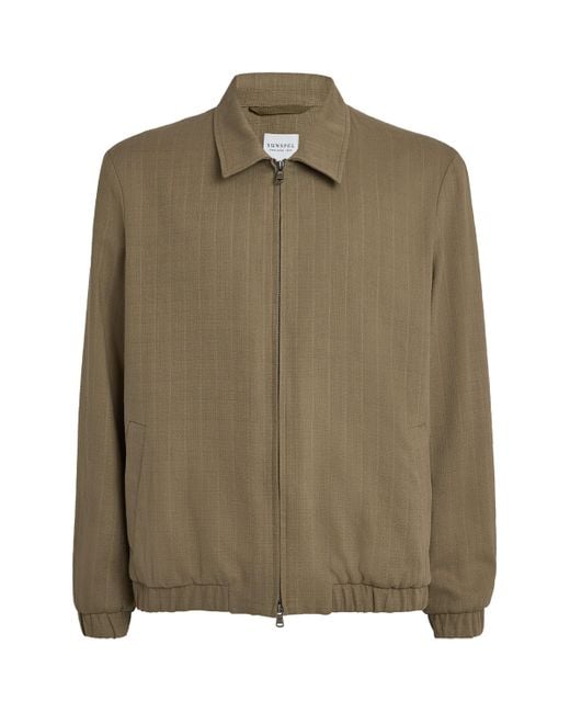 Sunspel Green Cotton Blouson Jacket for men