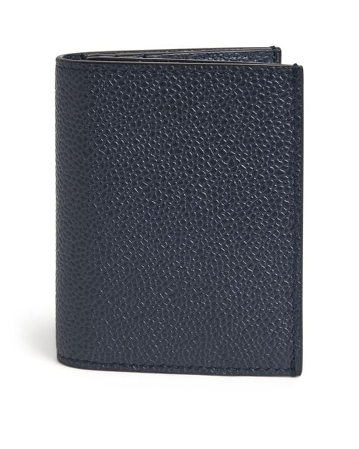 Thom Browne Blue Leather Double Card Holder for men