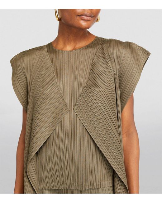 Pleats Please Issey Miyake Green Monthly Colours March Cardigan