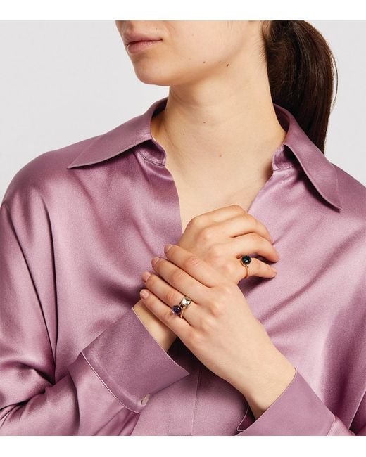 Pomellato Brown Rose, And Amethyst Nudo Petit Ring