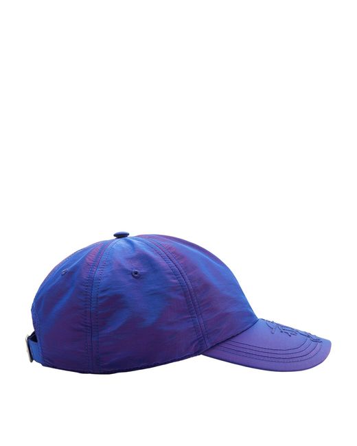 Burberry Blue Changeant Nylon Baseball Cap for men