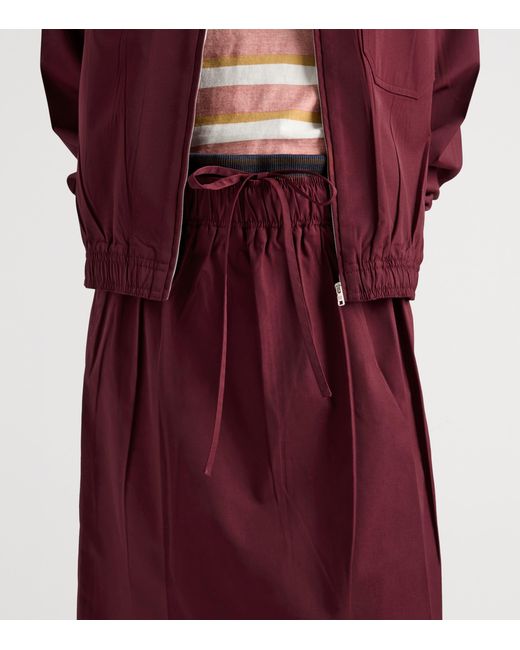 Prada Purple Drawstring Midi Skirt