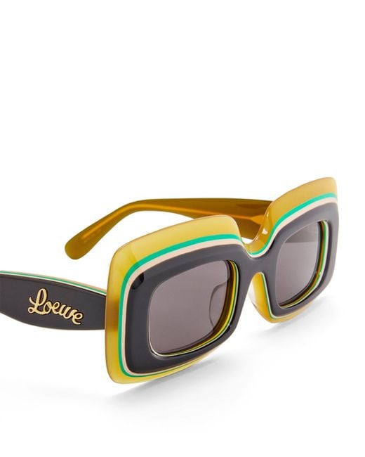 Loewe Green X Paula's Ibiza Layered Rectangular Sunglasses