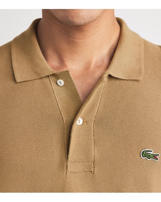 Lacoste Brown Cotton Piqué Polo Sweatshirt for men