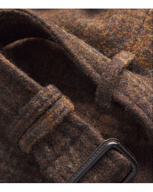 Oliver Spencer Brown Tartan Belted Coat for men