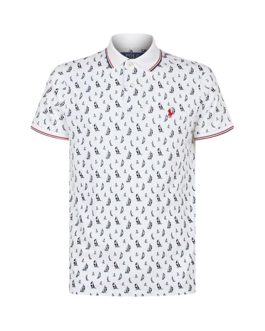 Polo Ralph Lauren Sailing Boat Print Polo Shirt in Blue for Men Lyst