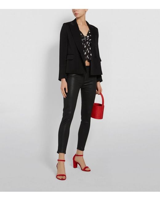 PAIGE Black Hoxton Coated Skinny Jeans
