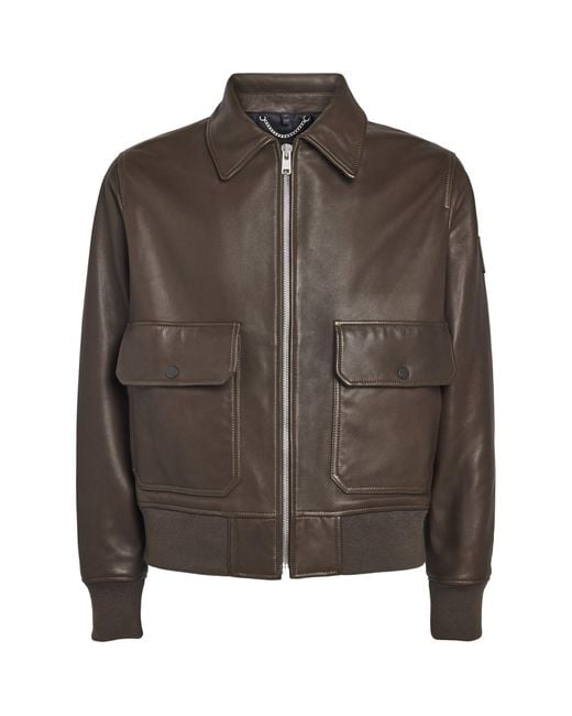 Belstaff Brown Leather Pilot Jacket for men