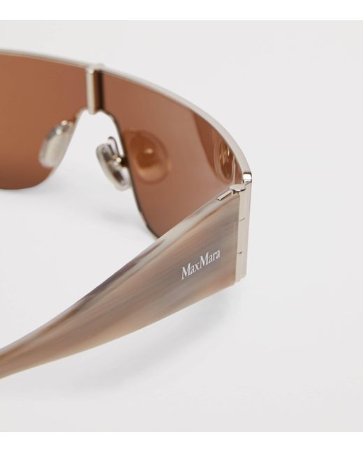 Max Mara Brown Metal Shield Sunglasses