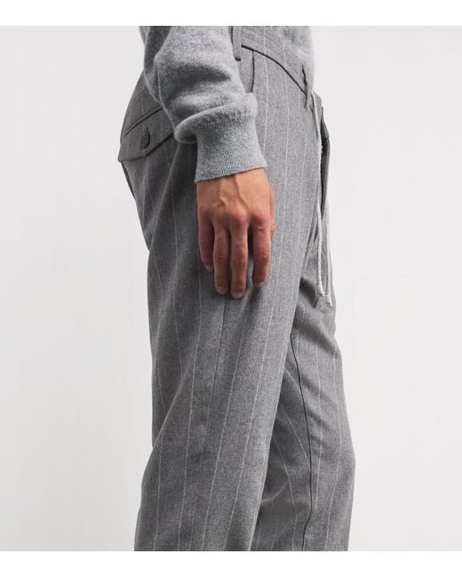Eleventy Gray Pinstripe Tailored Trousers for men