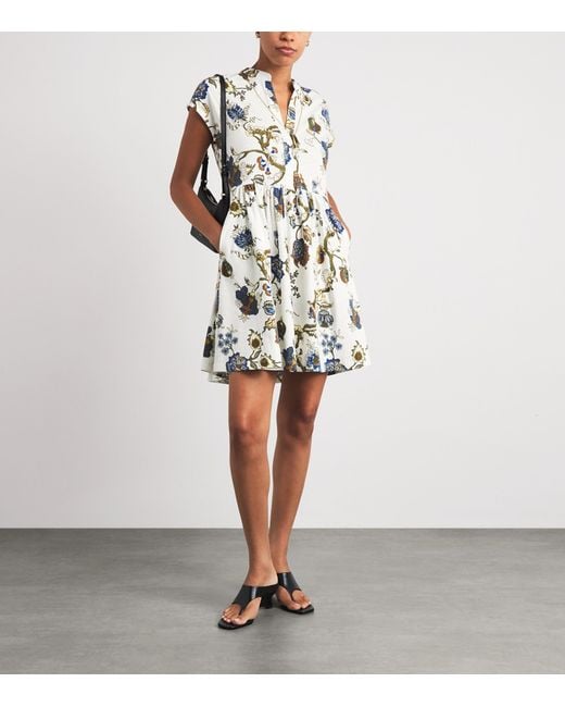 ME+EM White Floral Print Mini Dress