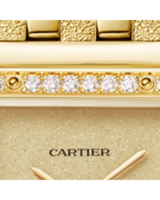 Cartier Metallic Small Yellow Gold And Diamond Panthère De Watch 22mm