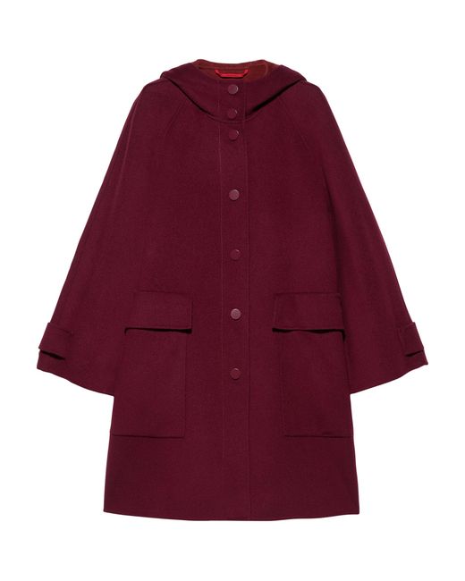 MAX&Co. Red Wool Hooded Coat