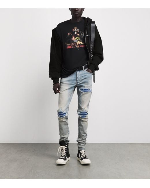 Amiri Black Cotton Logo Zip-Up Hoodie for men