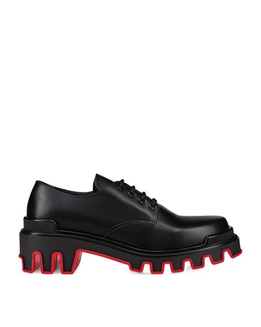 Christian Louboutin Black Trott Dune Leather Derby Shoes for men