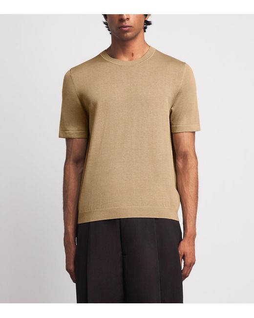 Sandro Natural Knitted T-Shirt for men