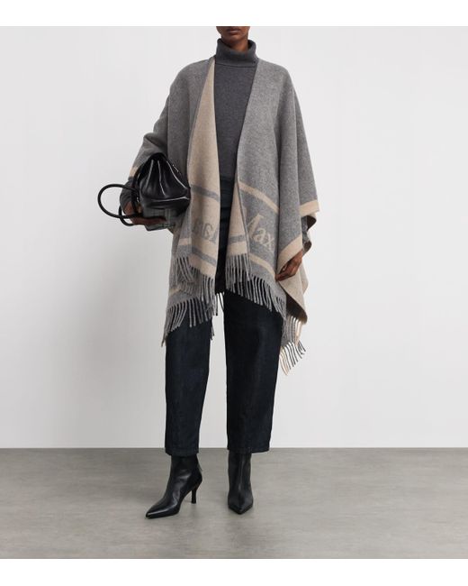 Max Mara Gray Cashmere Scarf