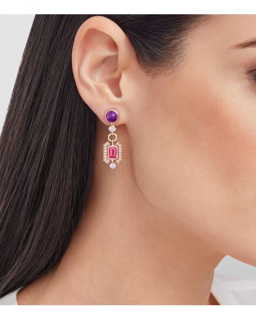 BVLGARI Pink Diamond And Gemstone Allegra Earrings