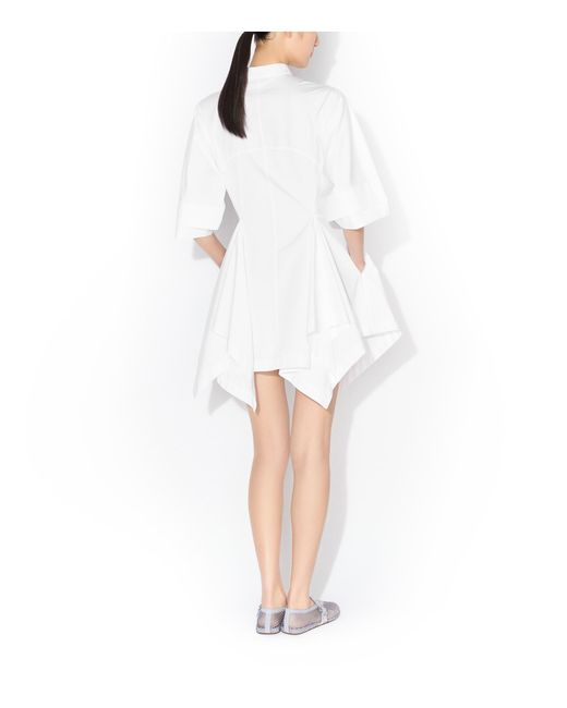 Alaïa White Panelled Mini Shirt Dress
