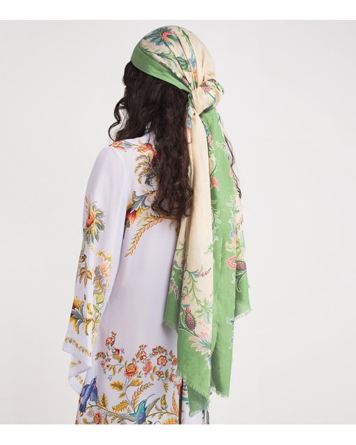 Etro Green Printed Scarf