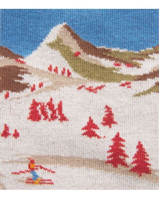 Doré Doré Blue Jacquard Mountain Socks for men