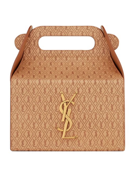 Saint Laurent Brown Embossed Take-Away Box Bag