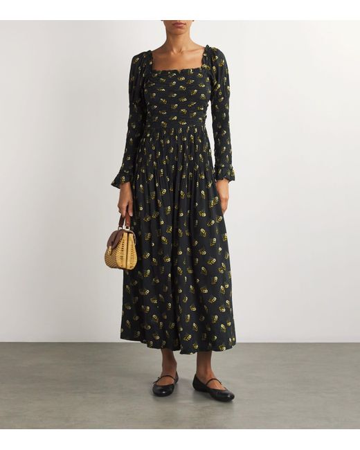 Doen Black Floral Wilmina Maxi Dress