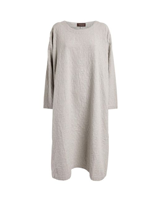 Eskandar Cotton Panelled Midi Dress in Grey (Gray) | Lyst