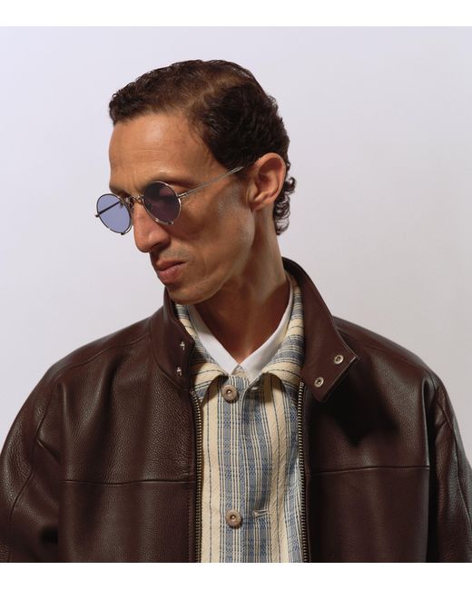 Matsuda Blue 10601H Round Sunglasses for men