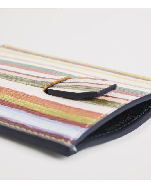 Paul Smith Multicolor Leather Painted Stripe Card Holder for men