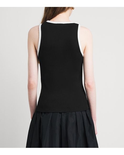 Maje Black Embroidered Logo Tank Top