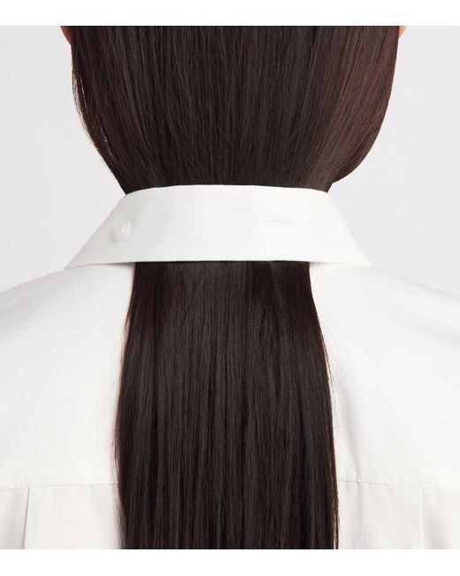 Late for Work White Cotton Double-Placket Shirt