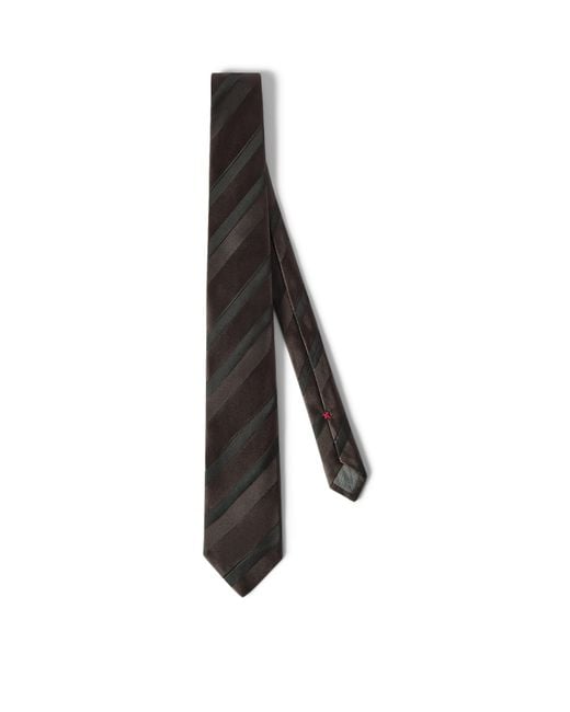 Brunello Cucinelli Black Silk Geometric Tie for men