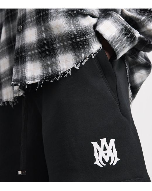 Amiri Black Cotton Ma Logo Sweat Shorts for men