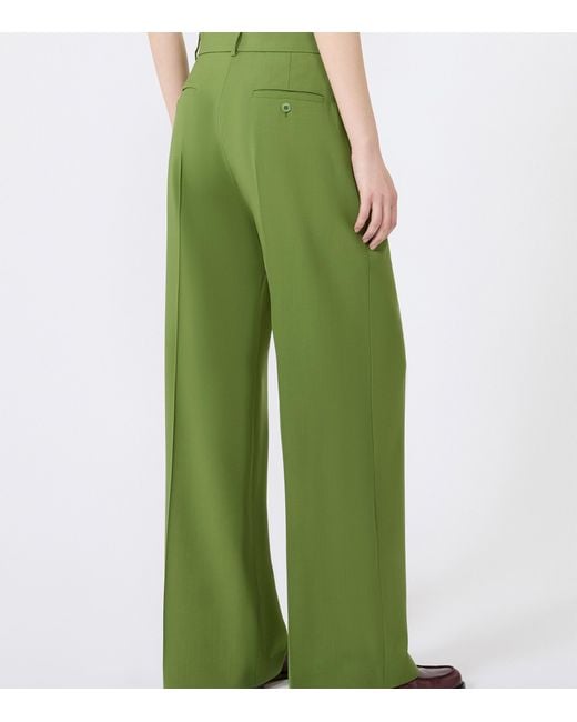 Weekend by Maxmara Green Virgin Wool Trousers